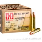 250 Rounds of .30 Carbine Ammo by Hornady Critical Defense - 110gr FTX