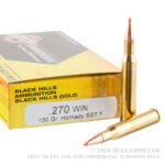 20 Rounds of .270 Win Ammo by Black Hills Gold Ammunition - 130gr Hornady SST
