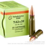 20 Rounds of 7.62x39 Ammo by Tela Impex - 124gr FMJ