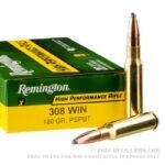 20 Rounds of .308 Win Ammo by Remington High Performance Rifle - 180gr PSP BT
