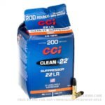 200 Rounds of .22 LR Ammo by CCI Clean-22 Suppressor - 45gr Poly-Coated LRN