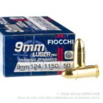 50 Rounds of 9mm Ammo by Fiocchi - 124gr FMJ