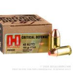 20 Rounds of .45 ACP Ammo by Hornady Critical Defense - 185gr JHP