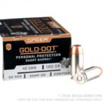 20 Rounds of .40 S&W Ammo by Speer Gold Dot Short Barrel - 180gr JHP