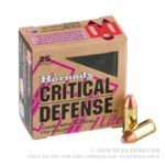 25 Rounds of 9mm Ammo by Hornady Critical Defense Lite- 100gr FTX - Image 3