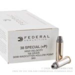 1000 Rounds of .38 Spl +P Ammo by Federal LE - 158gr LSWCHP