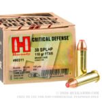 250 Rounds of .38 Spl +P Ammo by Hornady Critical Defense - 110gr JHP