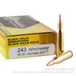 20 Rounds of .243 Win Ammo by Black Hills Gold - 58gr V-MAX