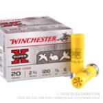 250 Rounds of 20ga Ammo by Winchester Super-X - #6 lead shot