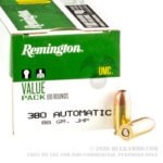 100 Rounds of .380 ACP Ammo by Remington - 88gr JHP