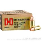 25 Rounds of 9mm Ammo by Hornady - 115gr JHP