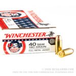 500 Rounds of 40 S&W Ammo by Winchester USA Target Pack - 180gr FMJ