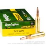 200 Rounds of .243 Win Ammo by Remington Core-Lokt - 100gr PSP