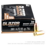 1000 Rounds of .380 ACP Ammo by Blazer Brass - 95gr FMJ - Image 4