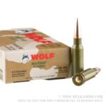 500 Rounds of 6.5mm Grendel Ammo by Wolf Military Classic - 100 gr FMJ