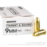 1000 Rounds of 9mm Ammo by Ammo Inc. - 115gr FMJ