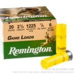 25 Rounds of 20ga Ammo by Remington - 7/8 ounce #6 shot