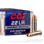 50 Rounds of .22 LR Ammo by CCI Uppercut - 32gr JHP